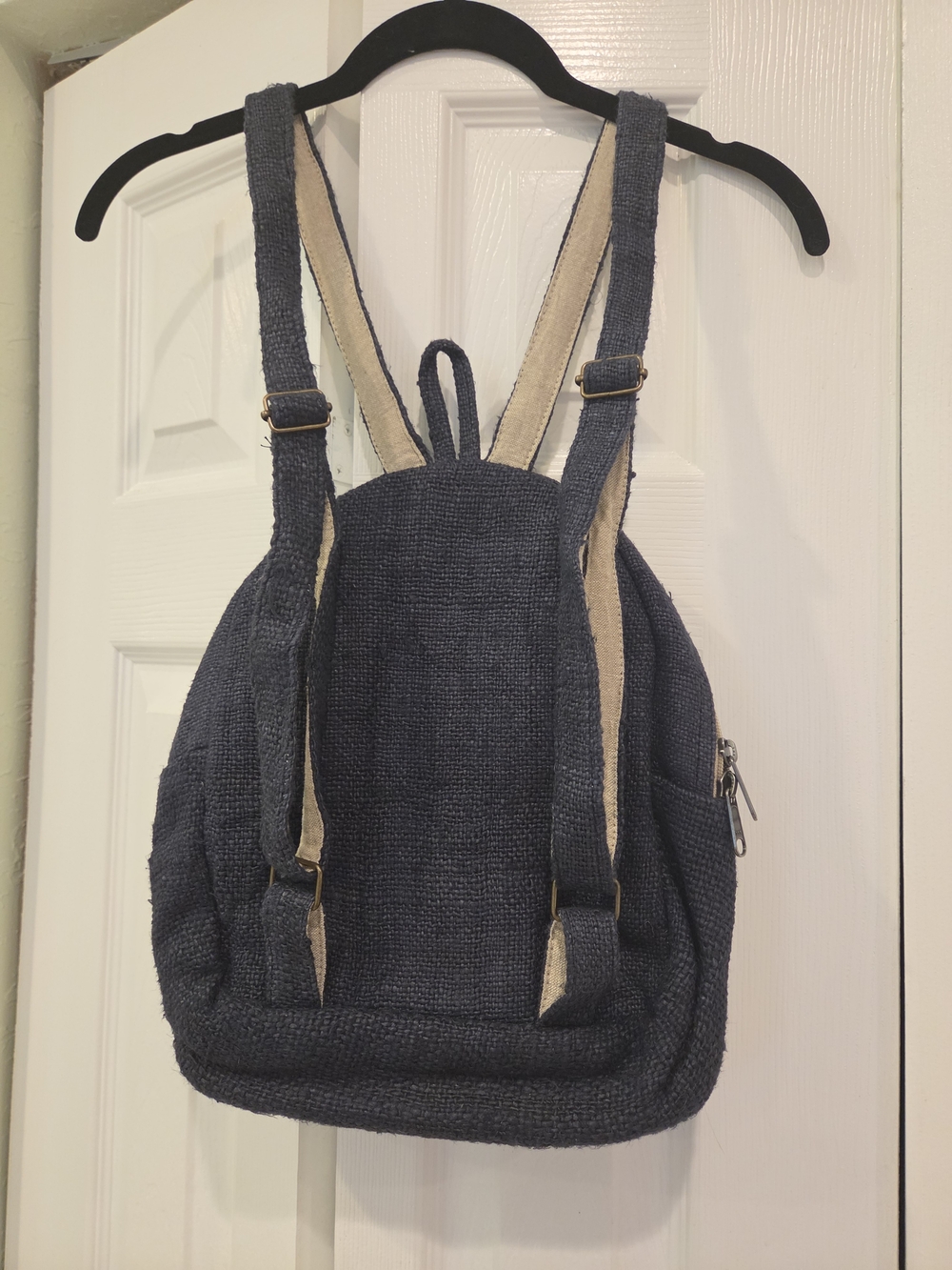 Navy Canvas Mini Backpack - Picture 3 of 4